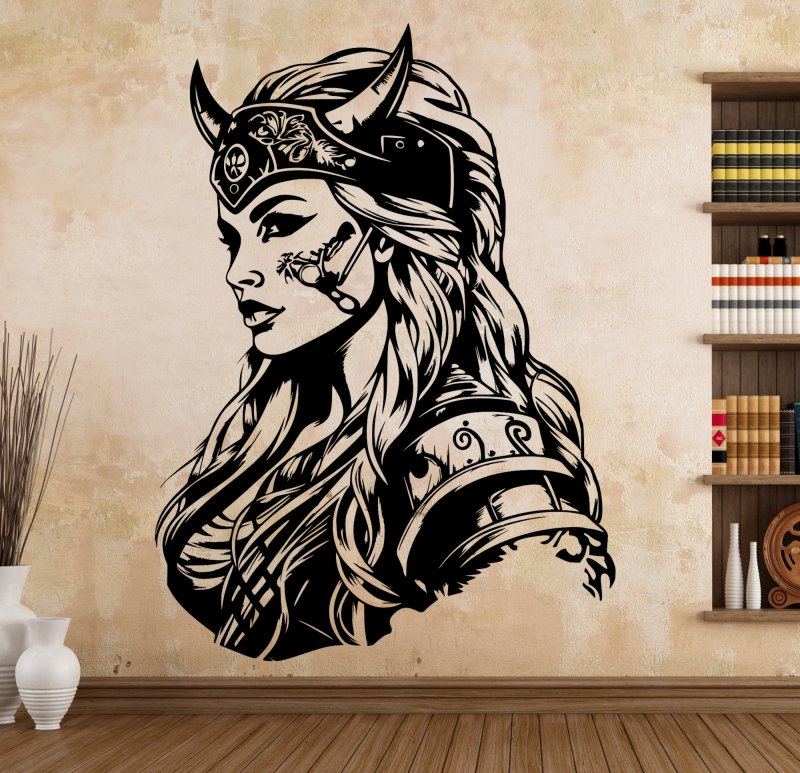 Preview: 46380 Wikinger-Frau 1 Mein-Motiv Wandtattoo